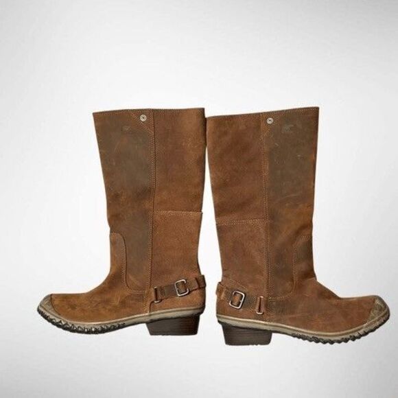 NWOB Sorel NL2108-260 Leather Knee High Pull On Winter Slim Boots Women Size 11 - Picture 8 of 11